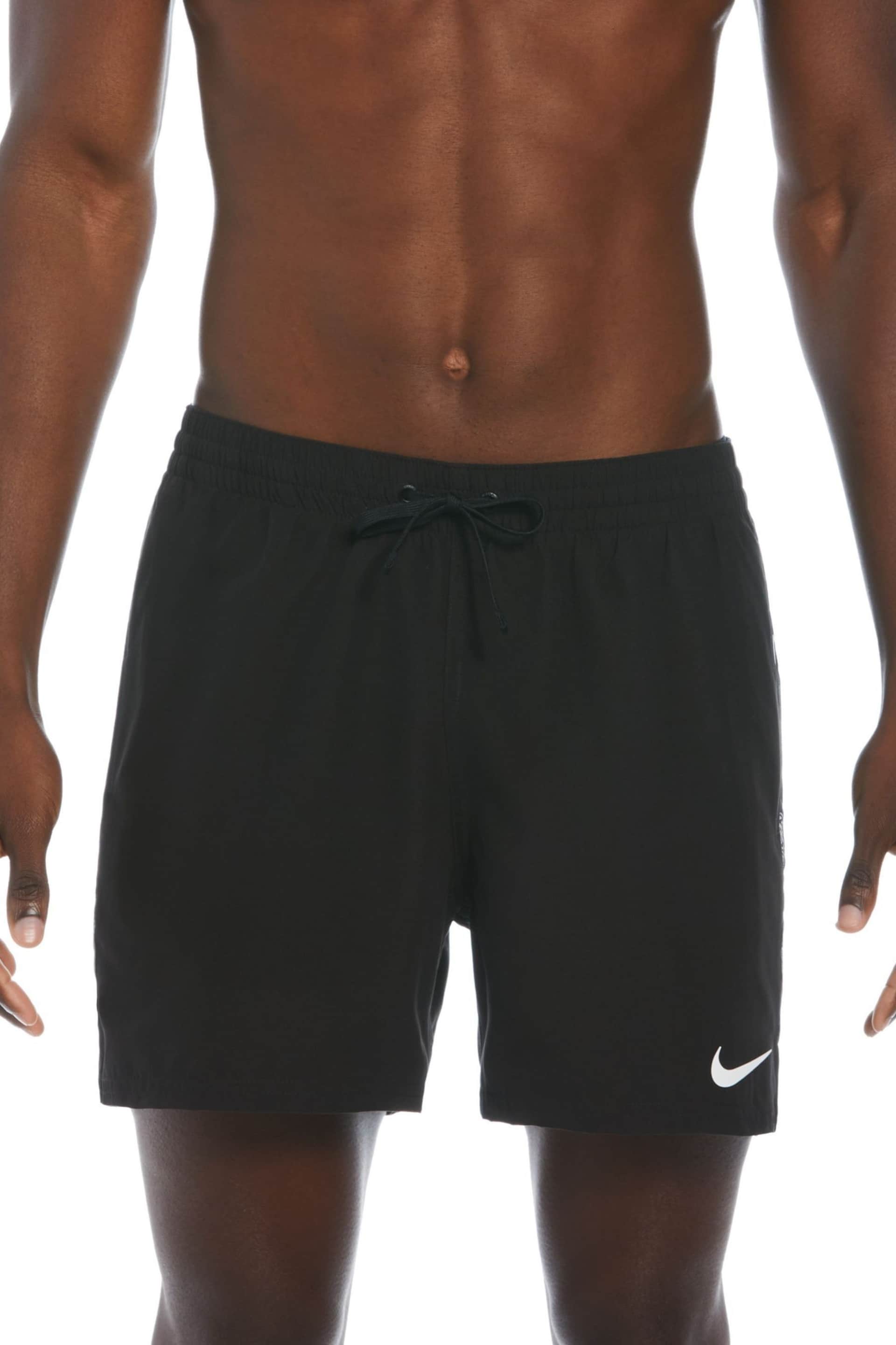 Nike Black 5 Inch Black Logo Tape Volley Swim Shorts - Image 2 of 8