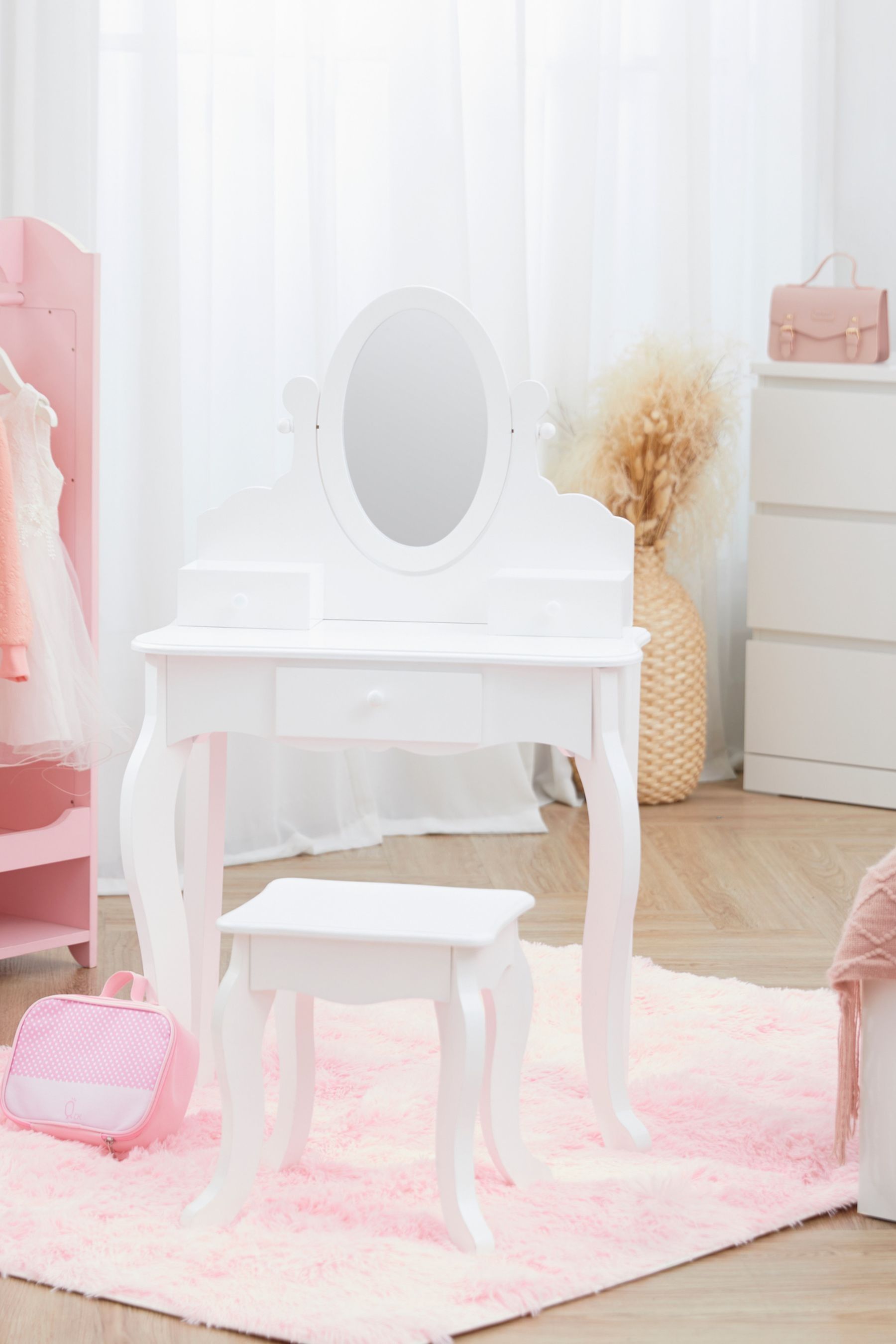 Buy Teamson Home White Rapunzel Kids Wooden Vanity Set with Mirror from the Next UK online shop