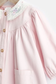 Pink 2 Piece Embroidered Baby Dress and Tights Set (0mths-2yrs) - Image 5 of 8