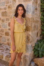 Yellow Mini Wrap Dress - Image 2 of 8