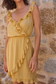 Yellow Mini Wrap Dress - Image 4 of 8