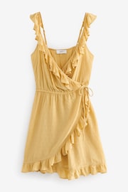 Yellow Mini Wrap Dress - Image 7 of 8