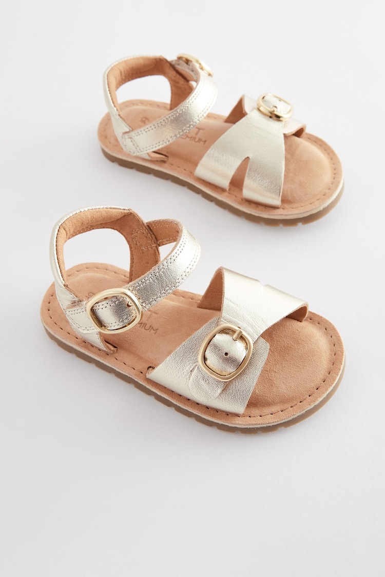 Gold Standard Fit (F) Leather Buckle Sandals - Image 4 of 7