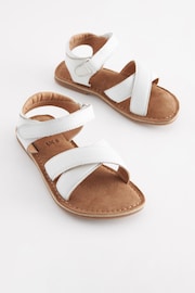 White Leather Sandals - Image 1 of 7