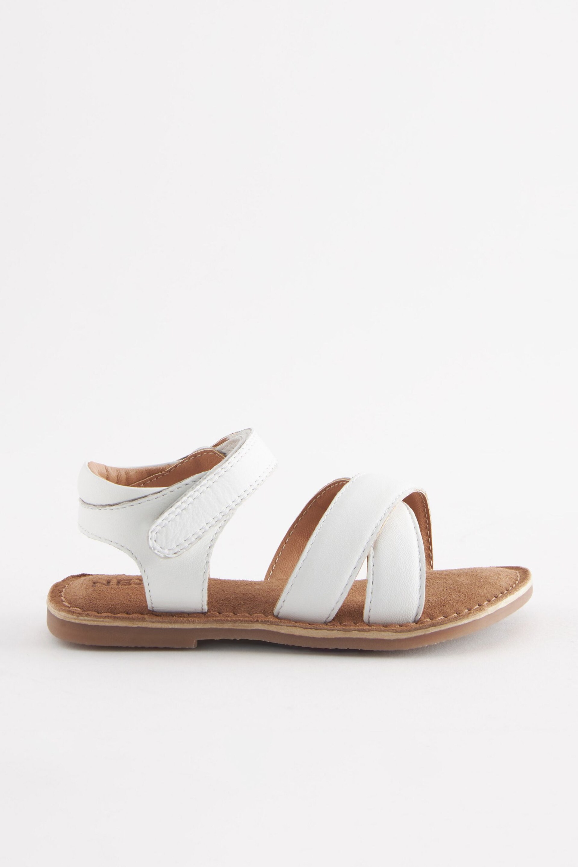 White Leather Sandals - Image 2 of 7