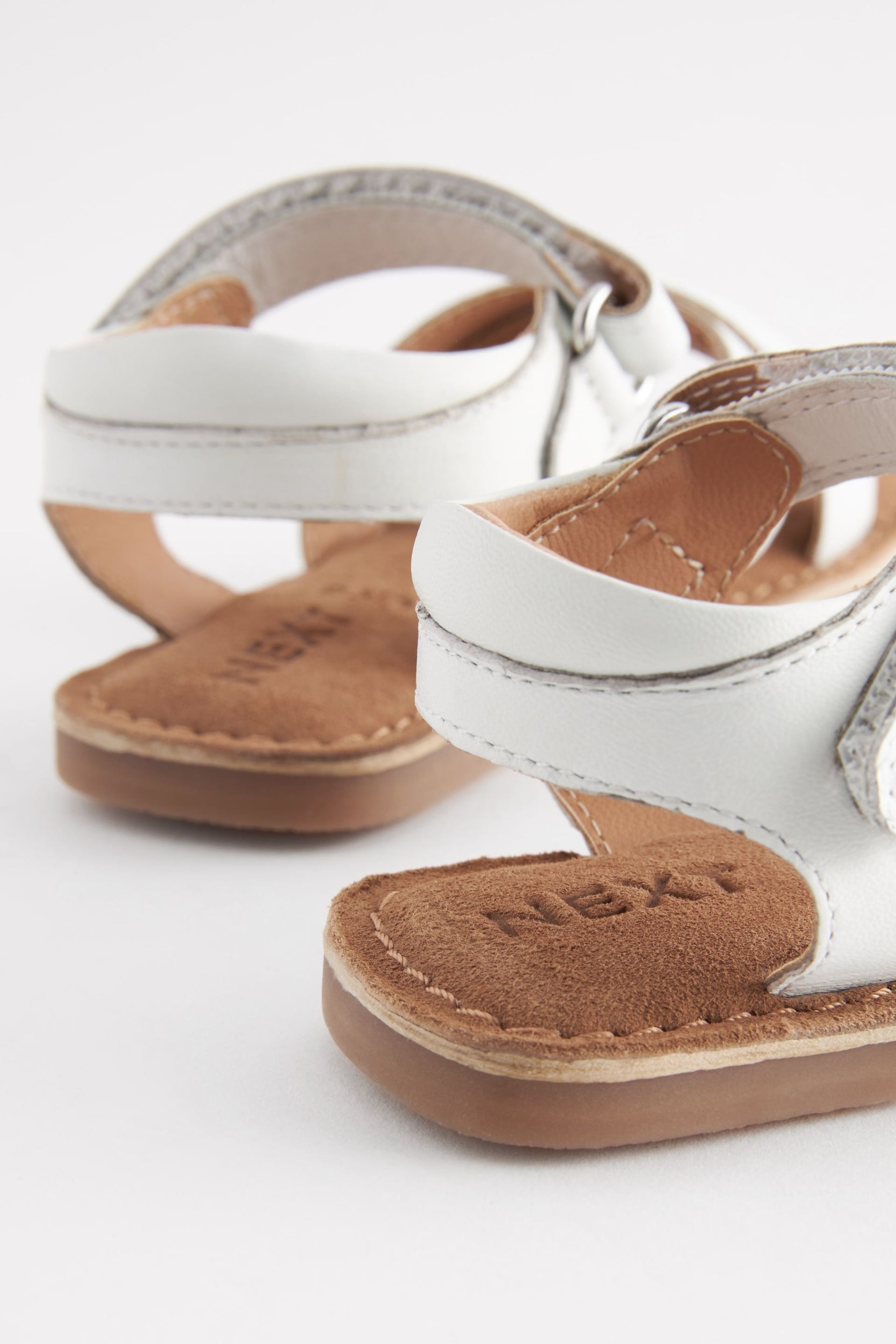 White Leather Sandals - Image 3 of 7