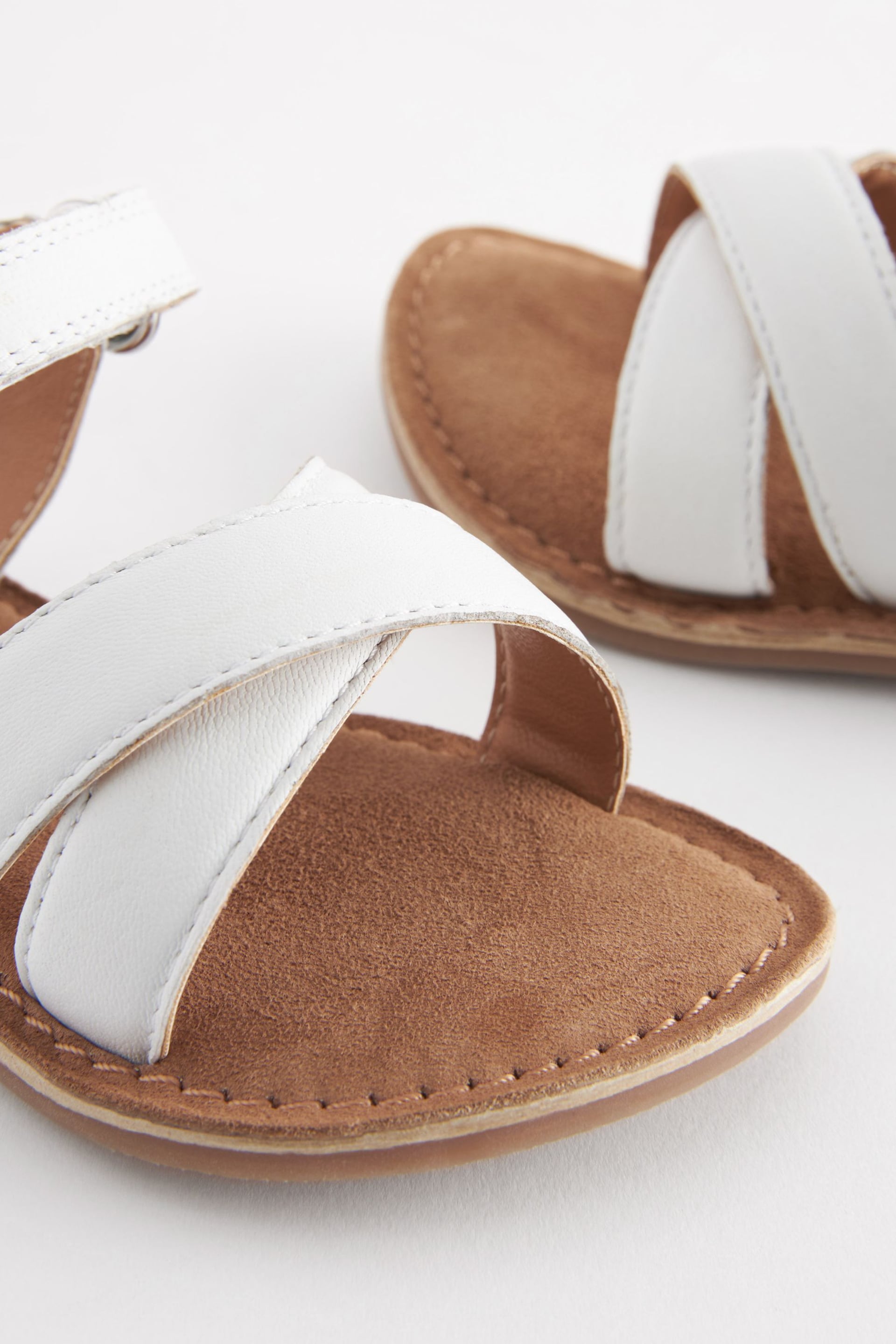 White Leather Sandals - Image 6 of 7