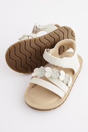 White Standard Fit (F) Heart Sandals - Image 3 of 5