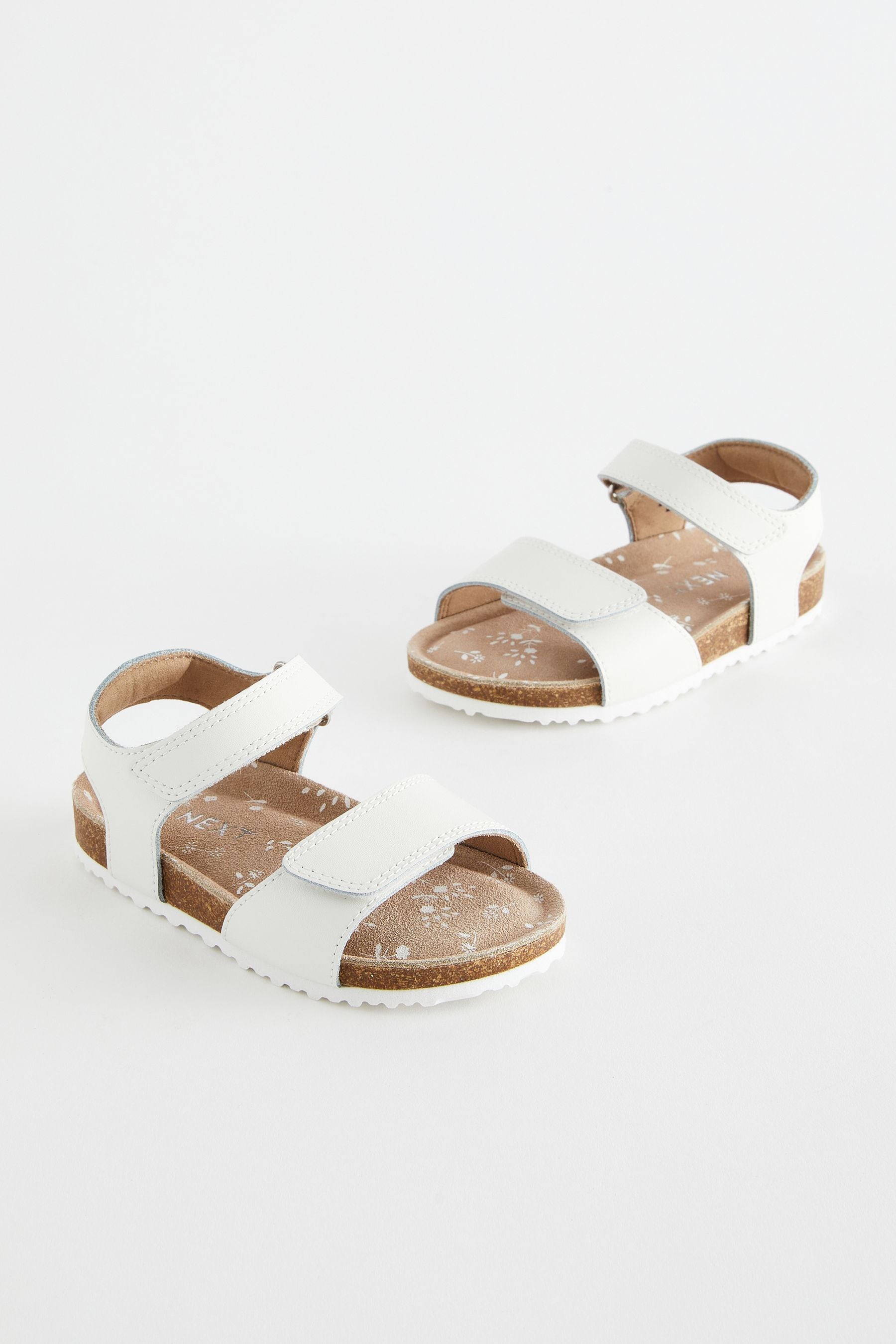 Buy White Standard Fit F Leather Corkbed Sandals from the Next UK online shop
