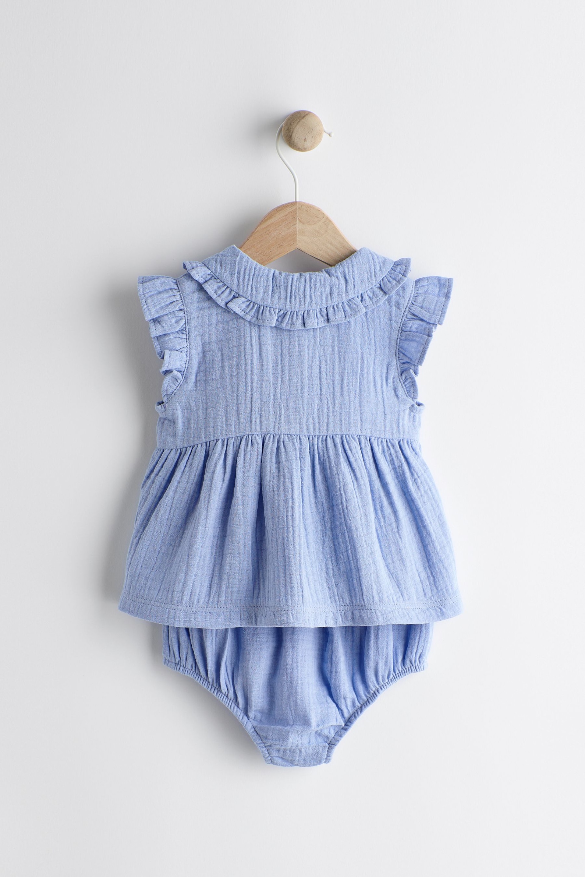 Blue Woven Baby Shirt and Knickers Set (0mths-3yrs) - Image 3 of 8