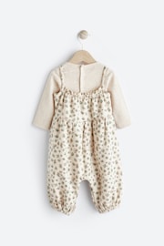 Tan Brown/Cream Leopard Print Bodysuit & Baby Dungarees Set (0mths-3yrs) - Image 5 of 11