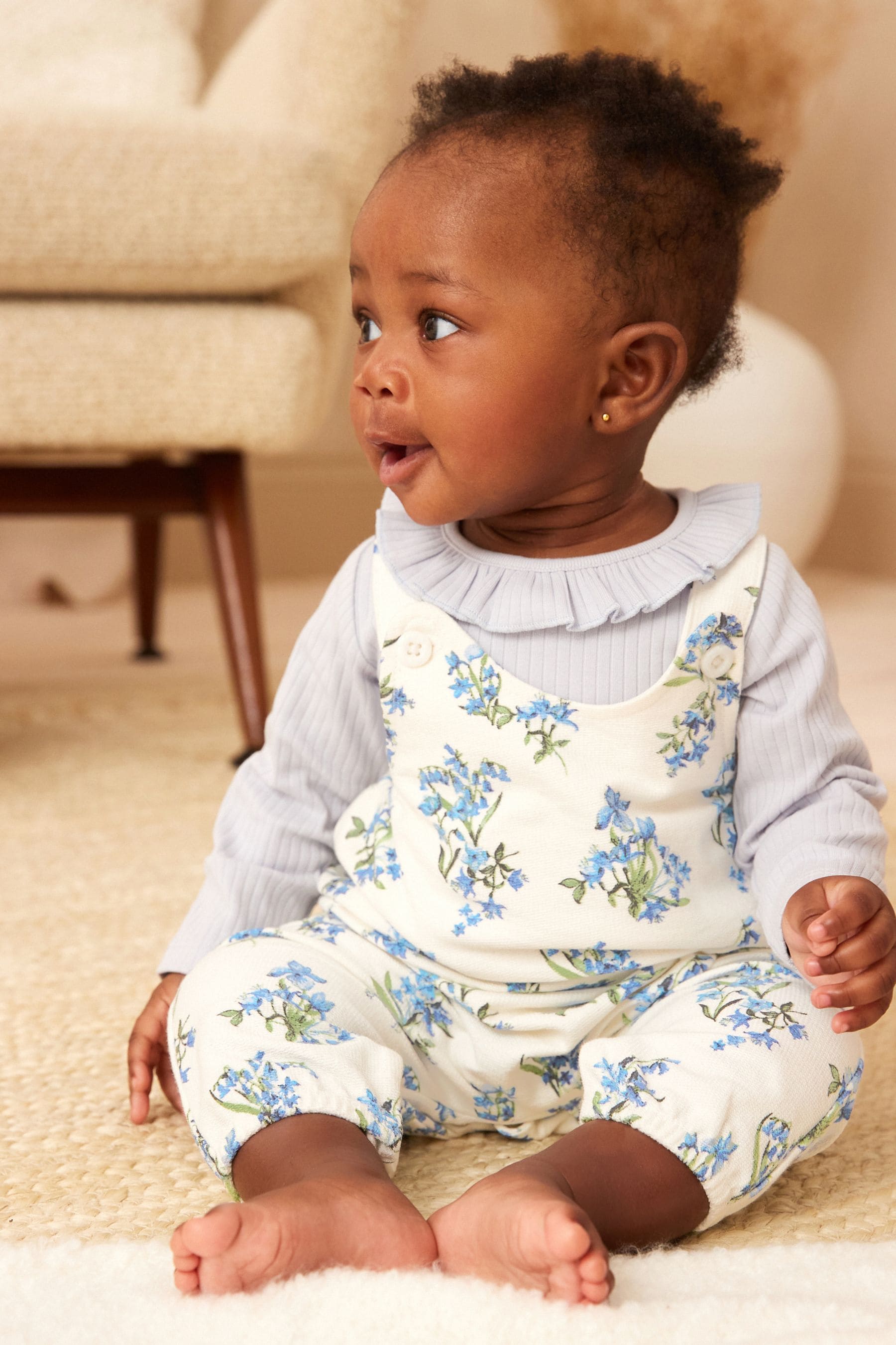 Buy Floral bleu Ensemble salopette et body bebe en jersey 0 mois a 3 ans from Next Belgium