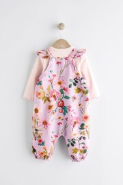 Purple Floral Baby Dungarees & Bodysuit Set (0mths-3yrs) - Image 3 of 8