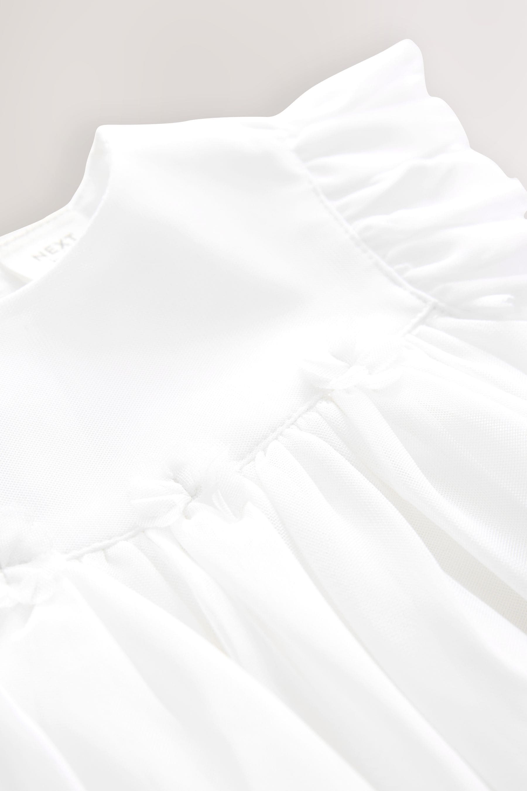 Buy White Baby Party Frill Sleeve Dress 0mths 2yrs from the Next UK online shop