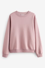 Light Pink Regular Fit Jersey Cotton Rich Crew Sweatshirt - Image 5 of 7