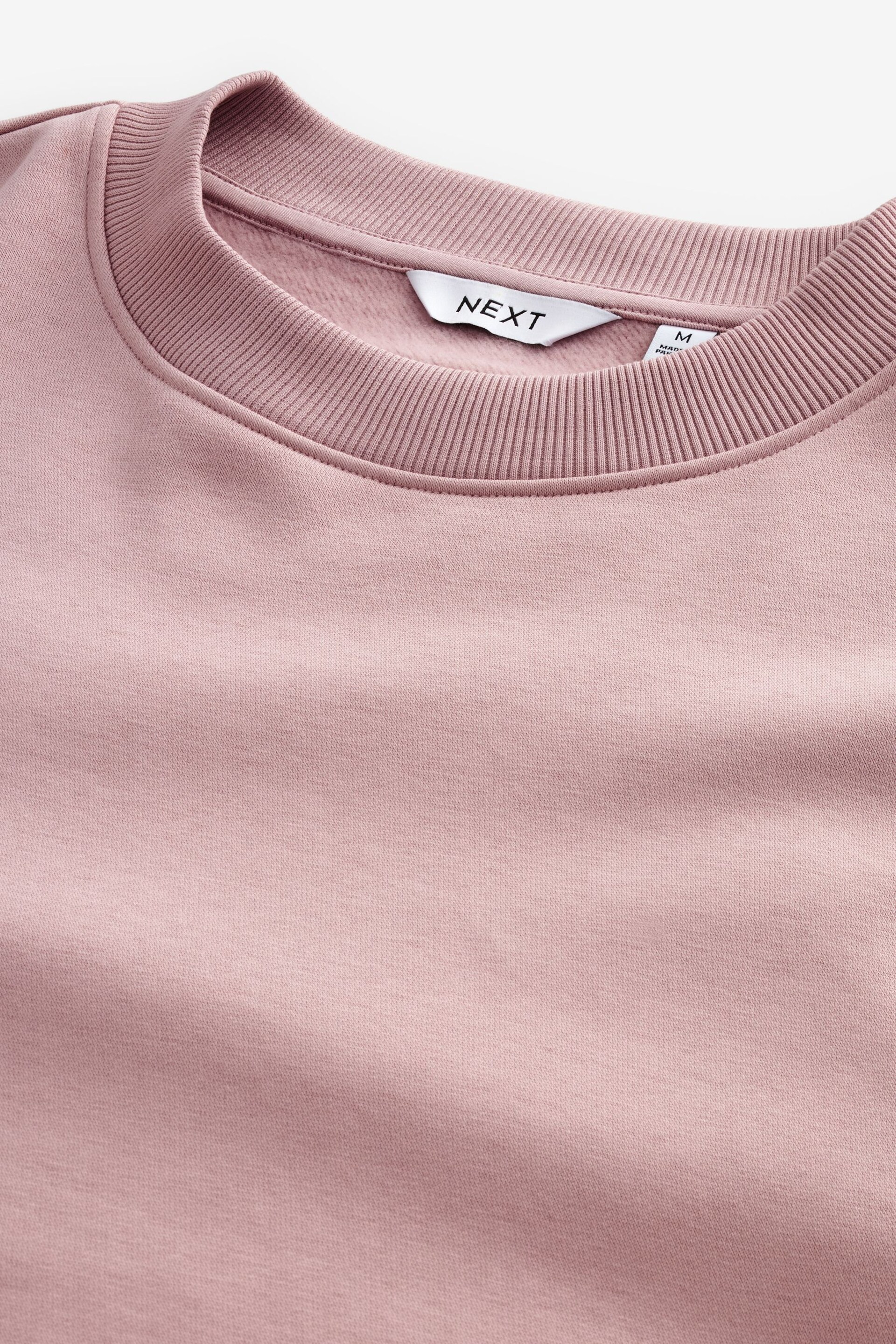 Light Pink Regular Fit Jersey Cotton Rich Crew Sweatshirt - Image 6 of 7