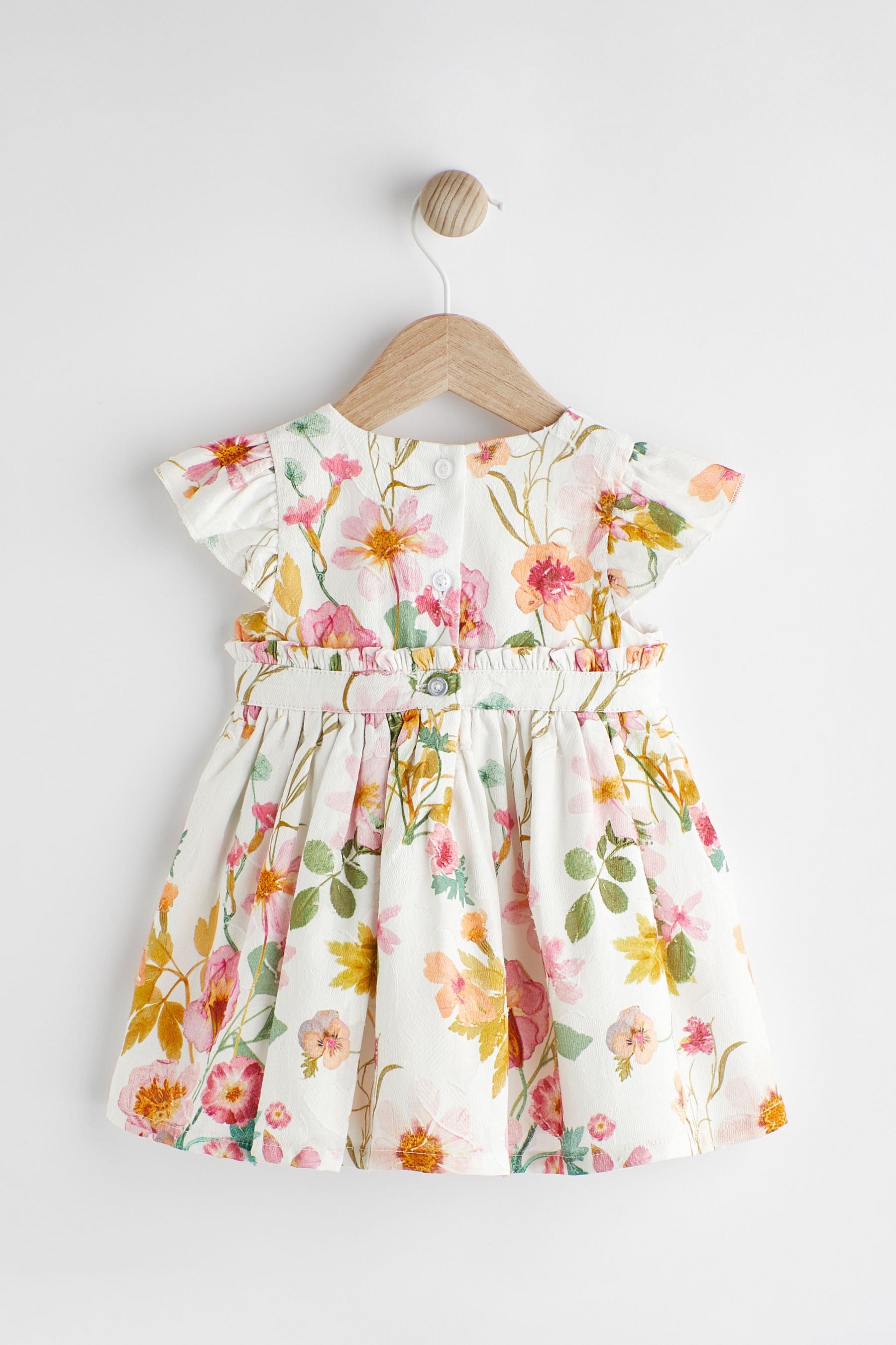 NEXT Pink White Floral Baby Prom Dress 0mths 2yrs 12 18 Mths