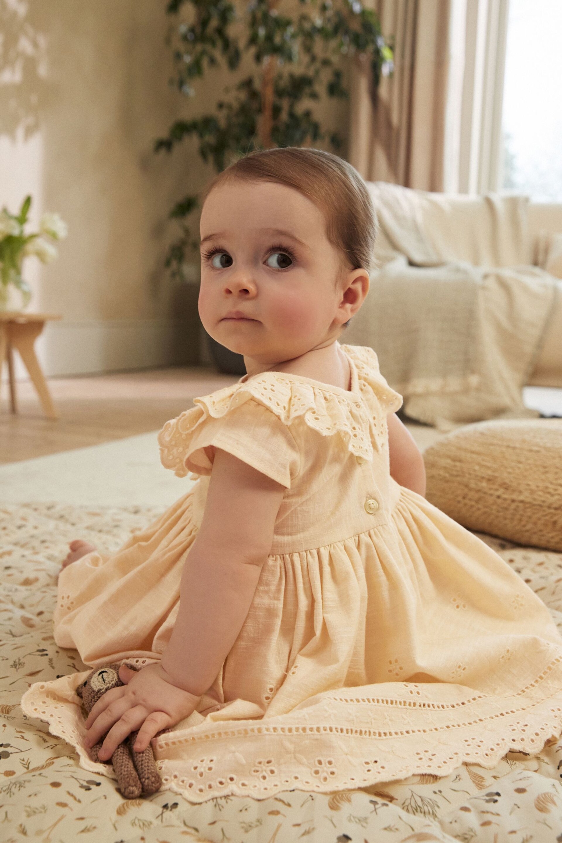 Yellow Baby Broderie Dress (0mths-2yrs) - Image 2 of 11