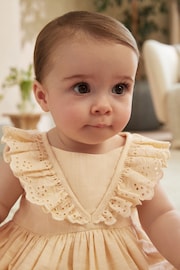 Yellow Baby Broderie Dress (0mths-2yrs) - Image 3 of 11