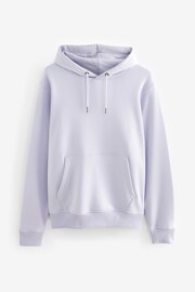 Lilac Purple Regular Fit Jersey Cotton Rich Overhead Hoodie - Image 6 of 8