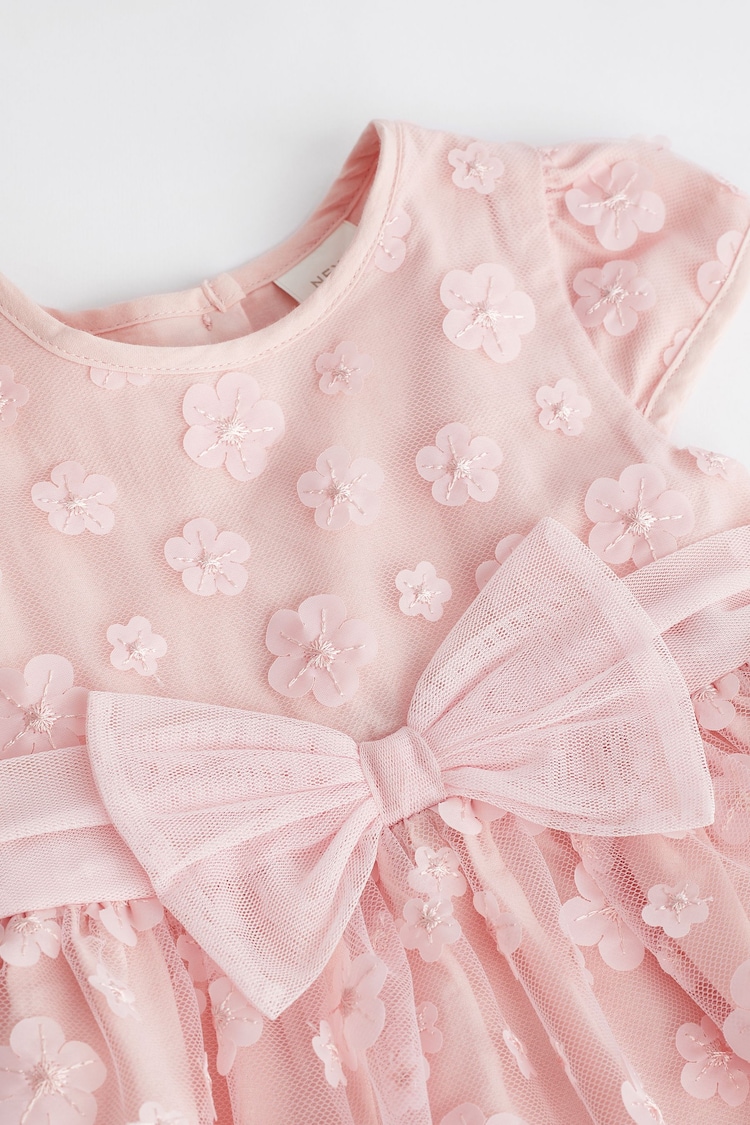 Pink 3D Flowers Baby Occasion Dress (0mths-2yrs) - Image 4 of 7