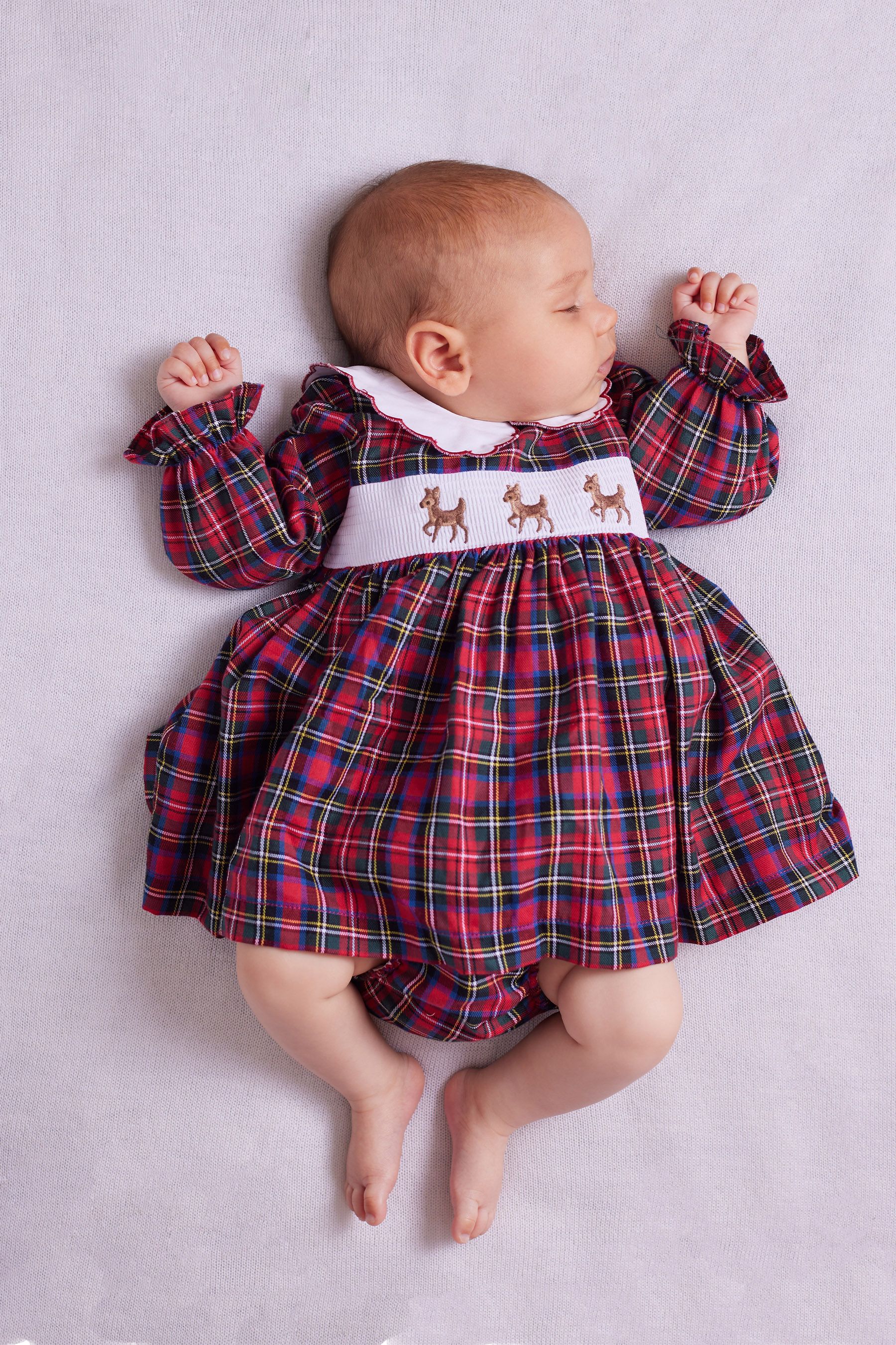 Buy Trotters London Red Tartan My First Christmas Dress from Next Luxembourg