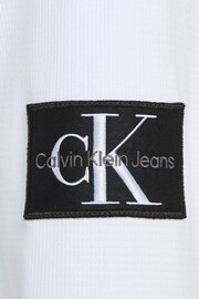 Calvin Klein Jeans Monogram Badge Waffle Long Sleeve White T-Shirt - Image 6 of 6