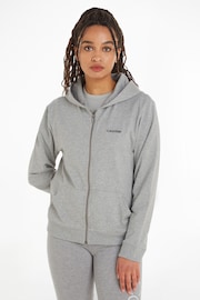 Calvin Klein Grey Modern Cotton Loungewear Full Zip Hoodie - Image 1 of 6