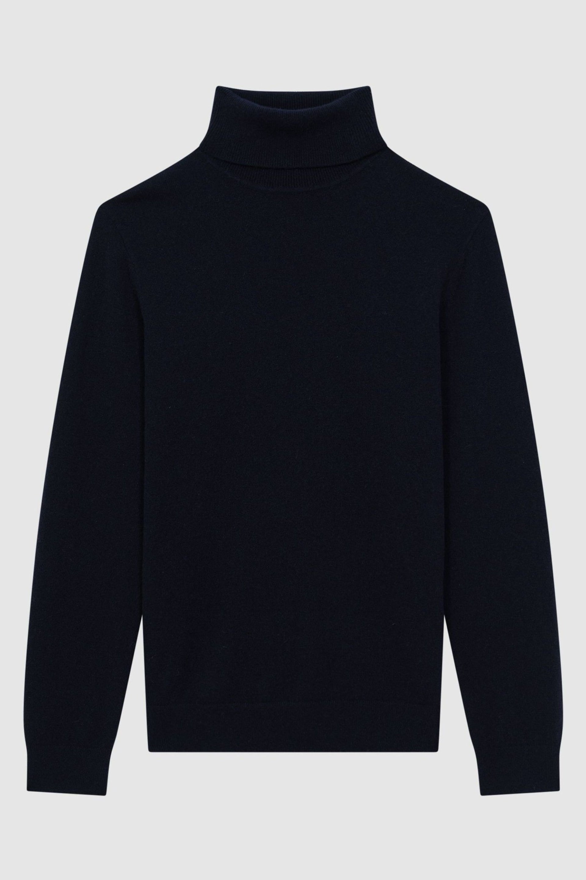 Reiss Navy Regal Cashmere Roll Neck Jumper - Image 2 of 6
