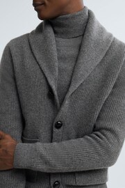 Reiss Charcoal Melange King Cashmere Button-Through Cardigan - Image 1 of 7