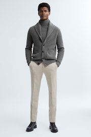 Reiss Charcoal Melange King Cashmere Button-Through Cardigan - Image 6 of 7