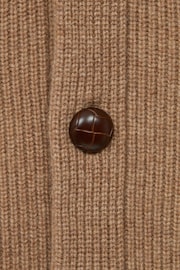 Reiss Camel King Atelier Cashmere Button-Through Cardigan - Image 7 of 7