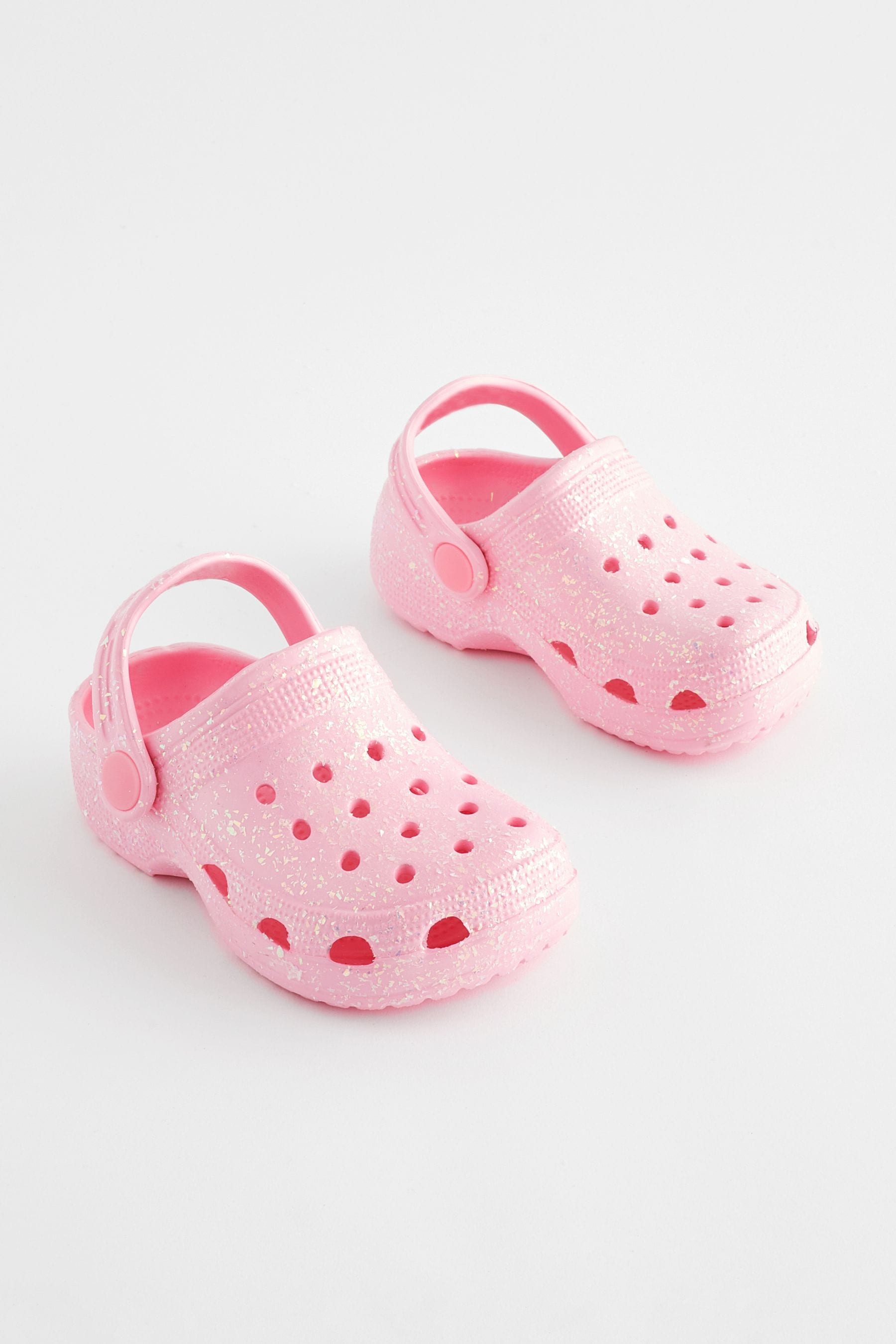 Pink sparkly crocs sales