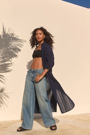 Navy Maxi Beach Shirt Cover-Up - Image 2 of 7