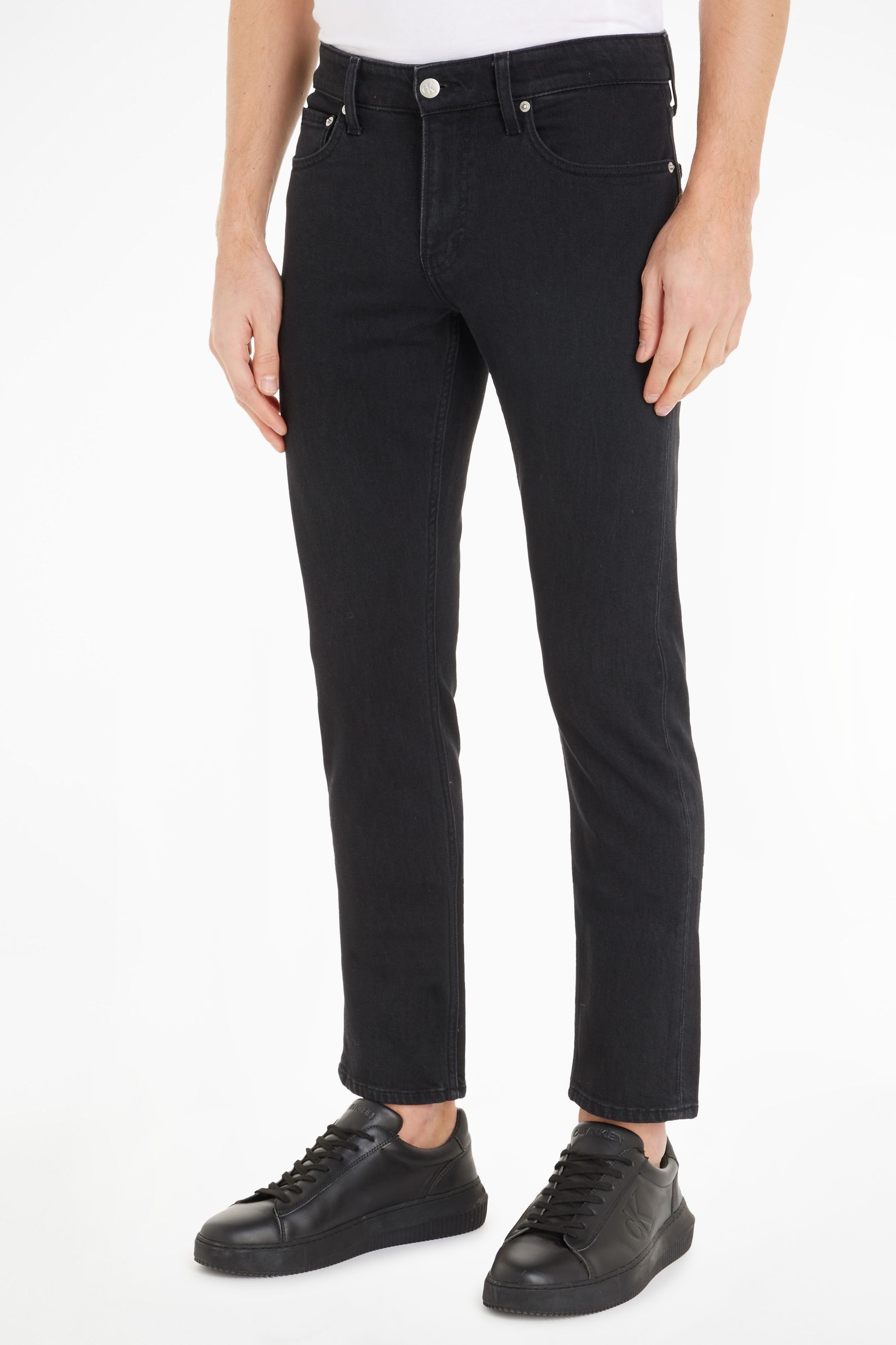 Buy Calvin Klein Jeans Slim Fit Black Jeans from Next Luxembourg