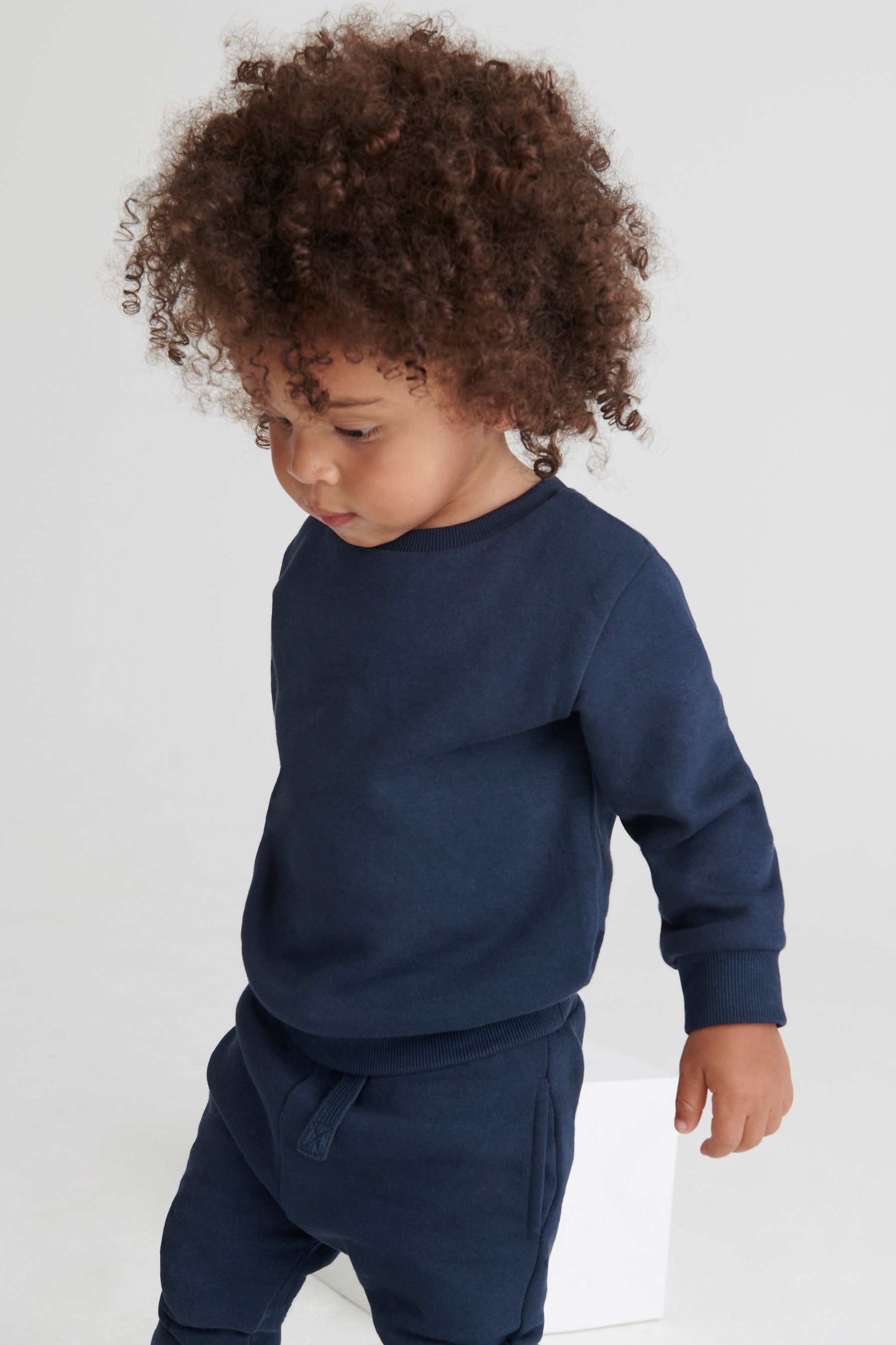Buy Blue Navy Plain Jersey Sweatshirt and Joggers Set 3mths 7yrs from the Next UK online shop
