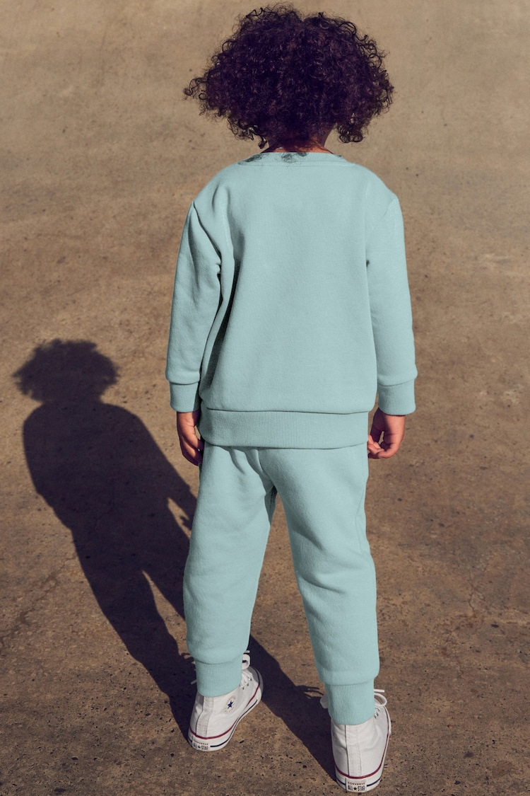 Blue Mineral Plain Jersey Sweatshirt and Joggers Set (3mths-7yrs) - Image 2 of 5