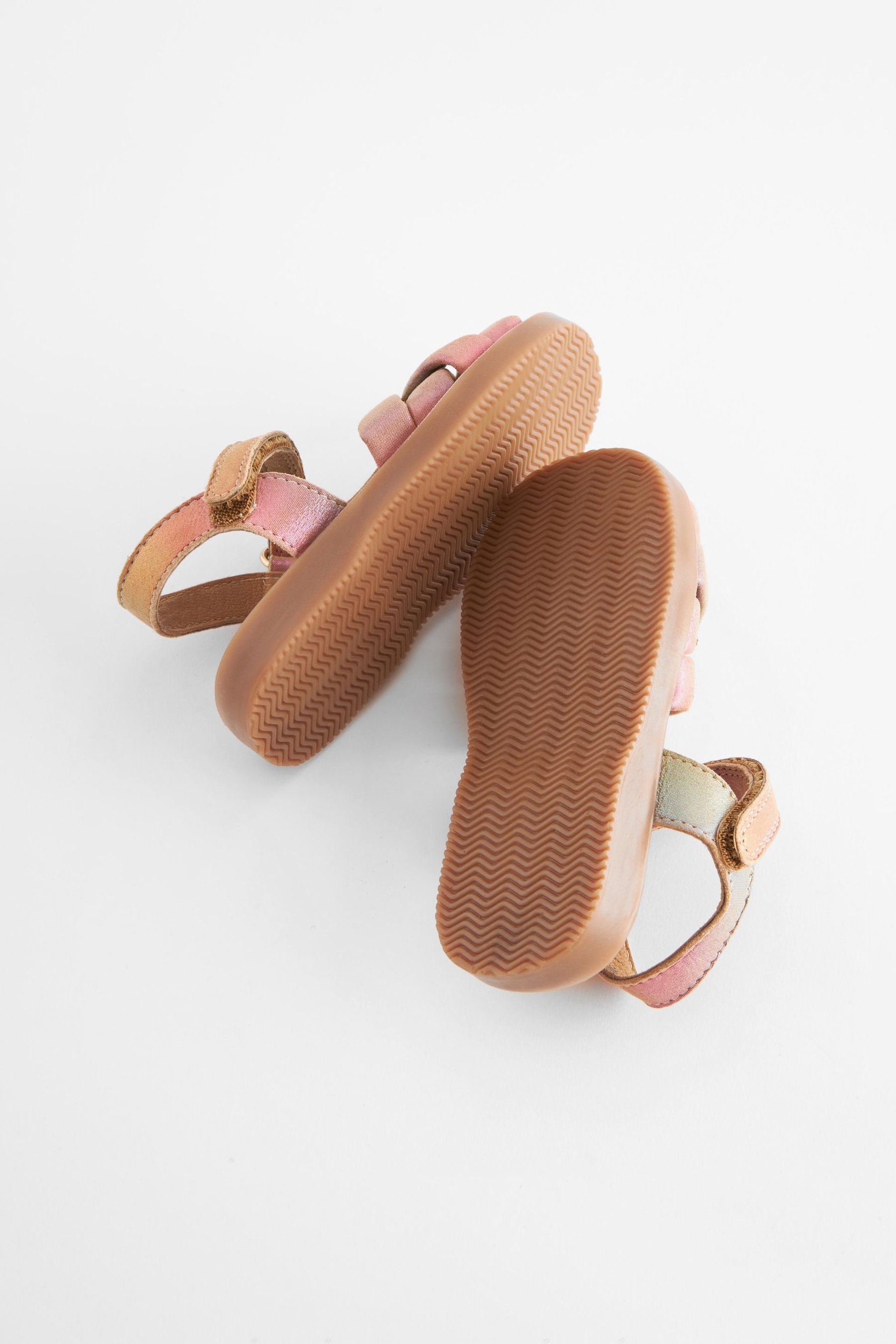 Pink Rainbow Leather Woven Sandals - Image 3 of 5