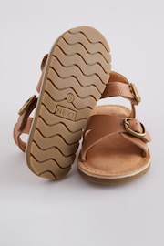 Brown Standard Fit (F) Leather Buckle Sandals - Image 3 of 5