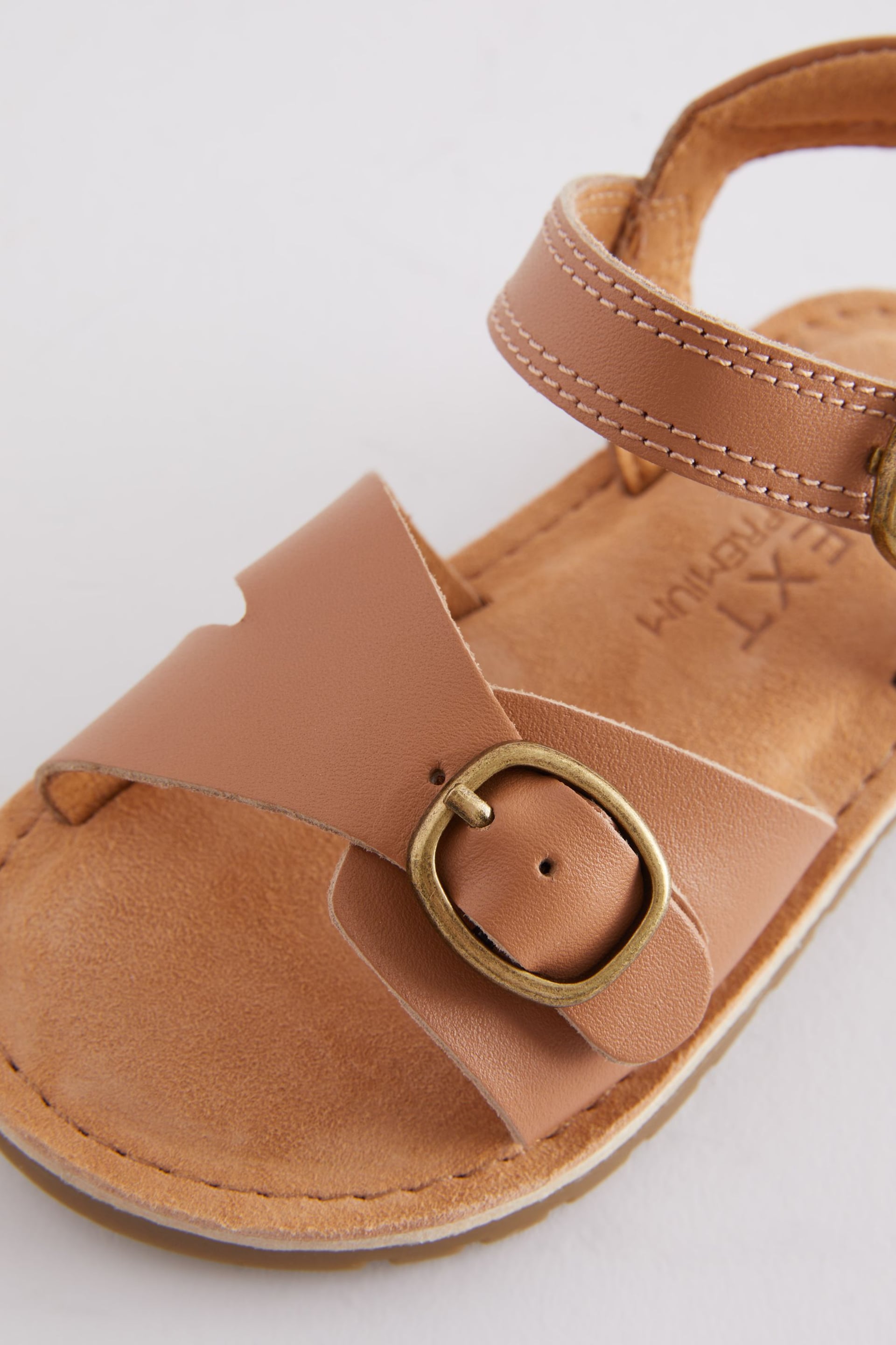 Brown Standard Fit (F) Leather Buckle Sandals - Image 5 of 5