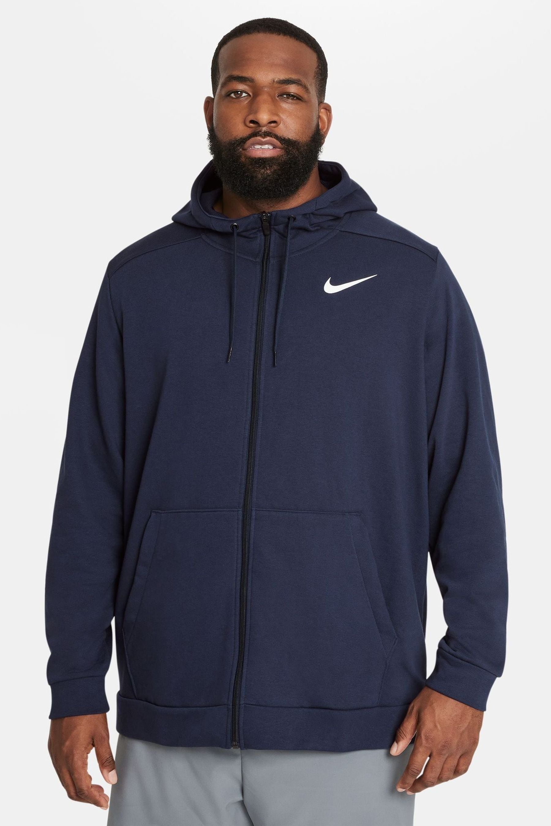 Buy Nike Navy Dri FIT Zip Up Training Hoodie from the Next UK online shop