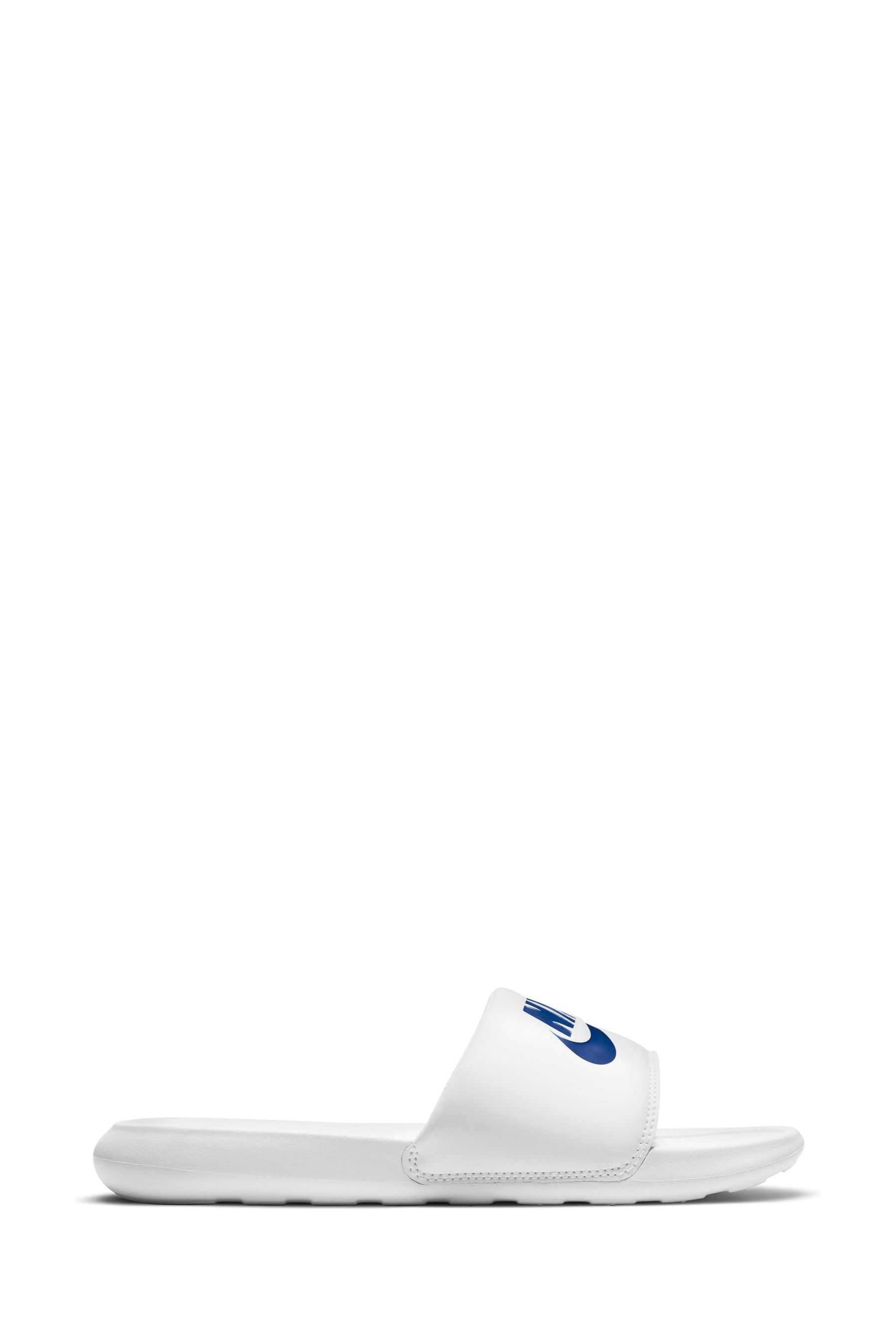 Buy Nike White Blue Victori One Sliders from Next Luxembourg