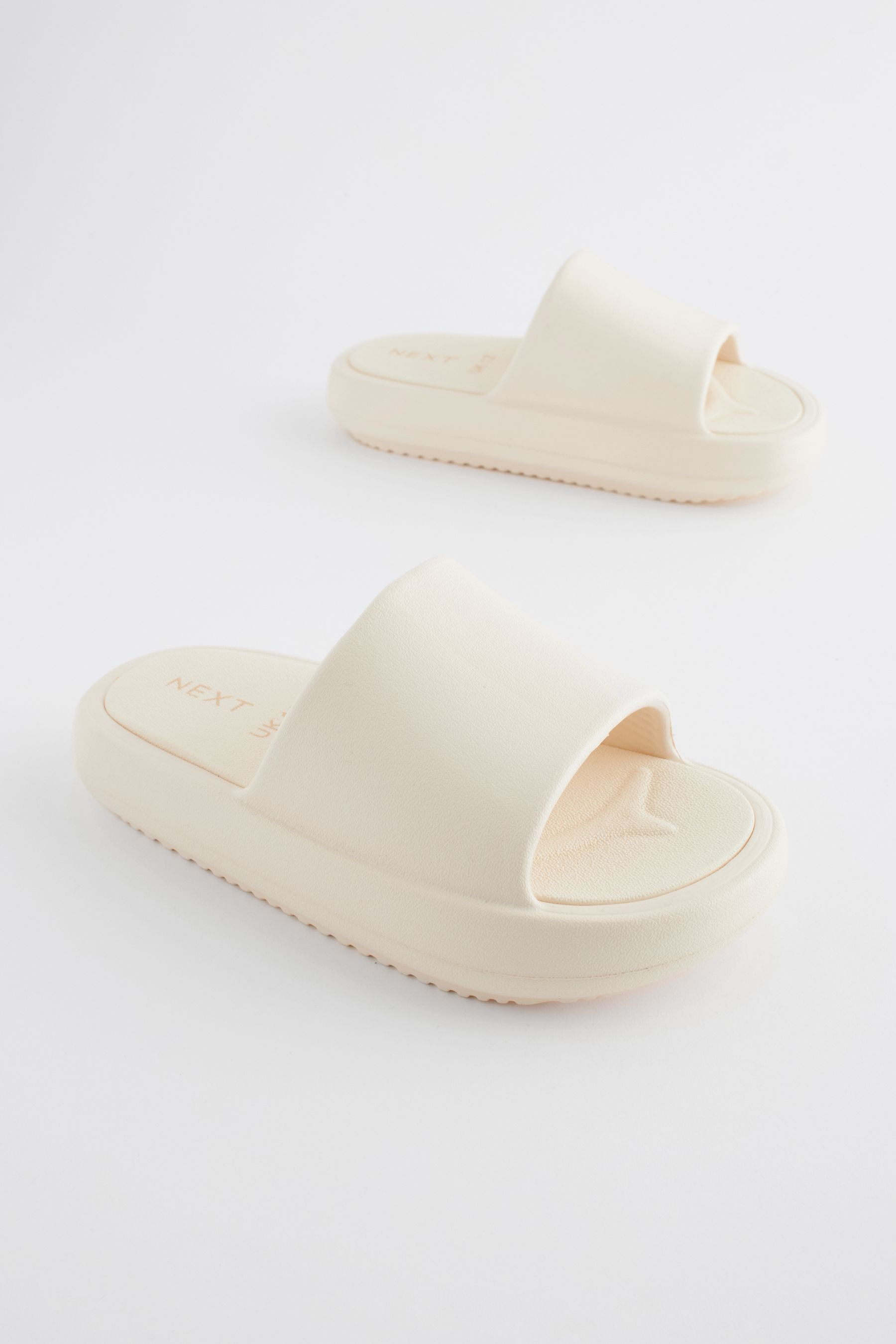 White platform sliders outlet
