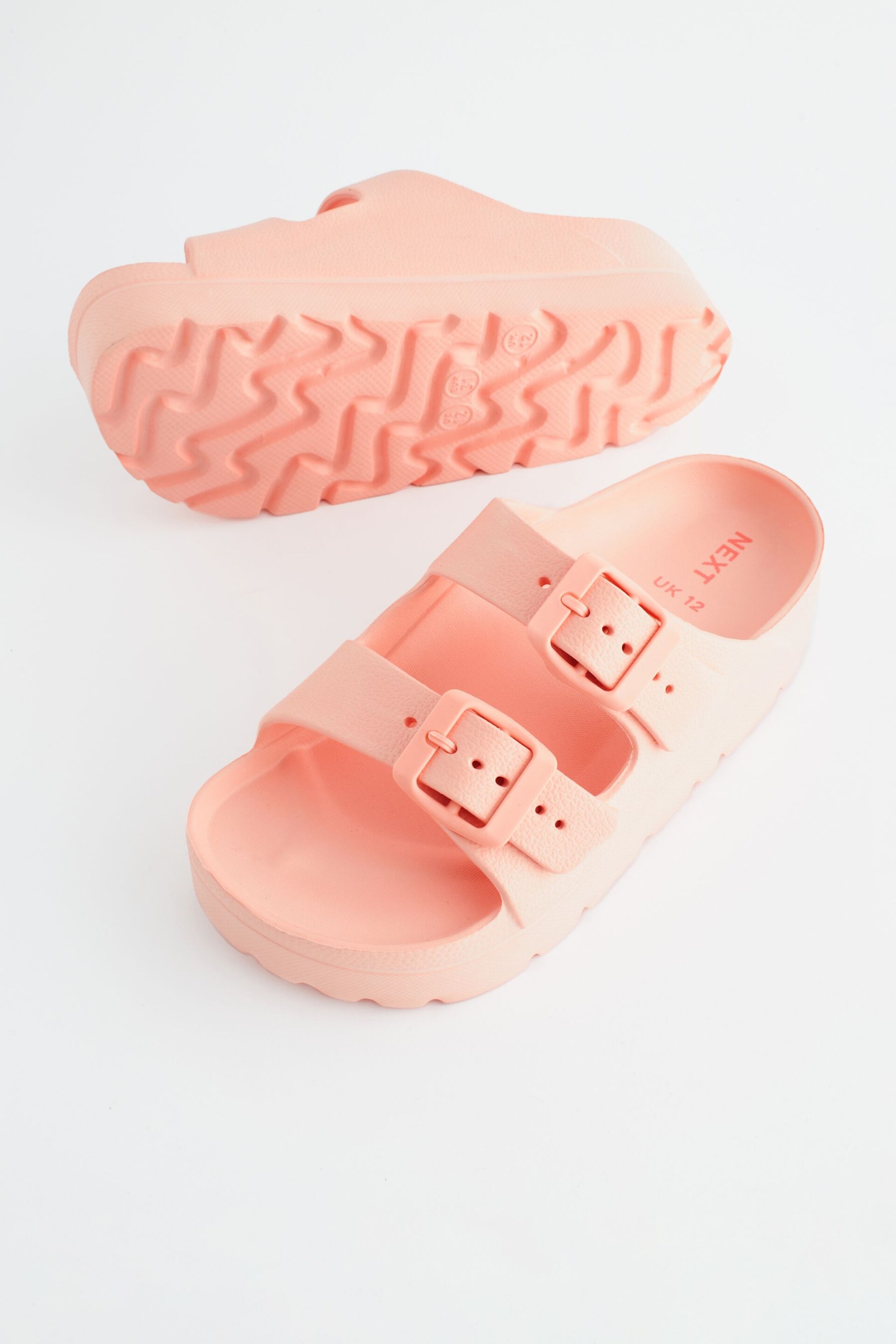 Apricot Pink Double Buckle Chunky Sandals - Image 4 of 6