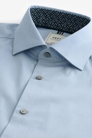 Light Blue Slim Fit Single Cuff Four Way Stretch Shirt - Image 7 of 8