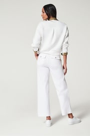 Spanx Stretch Twill Cropped Wide Leg White Trousers - Image 4 of 4
