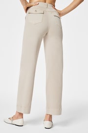 Spanx Stretch Twill Cropped Wide Leg Natural Trousers - Image 2 of 6