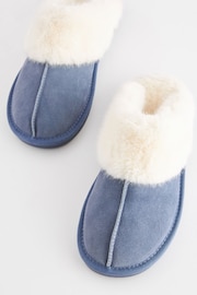 Denim Blue Suede Mule Slippers - Image 5 of 7