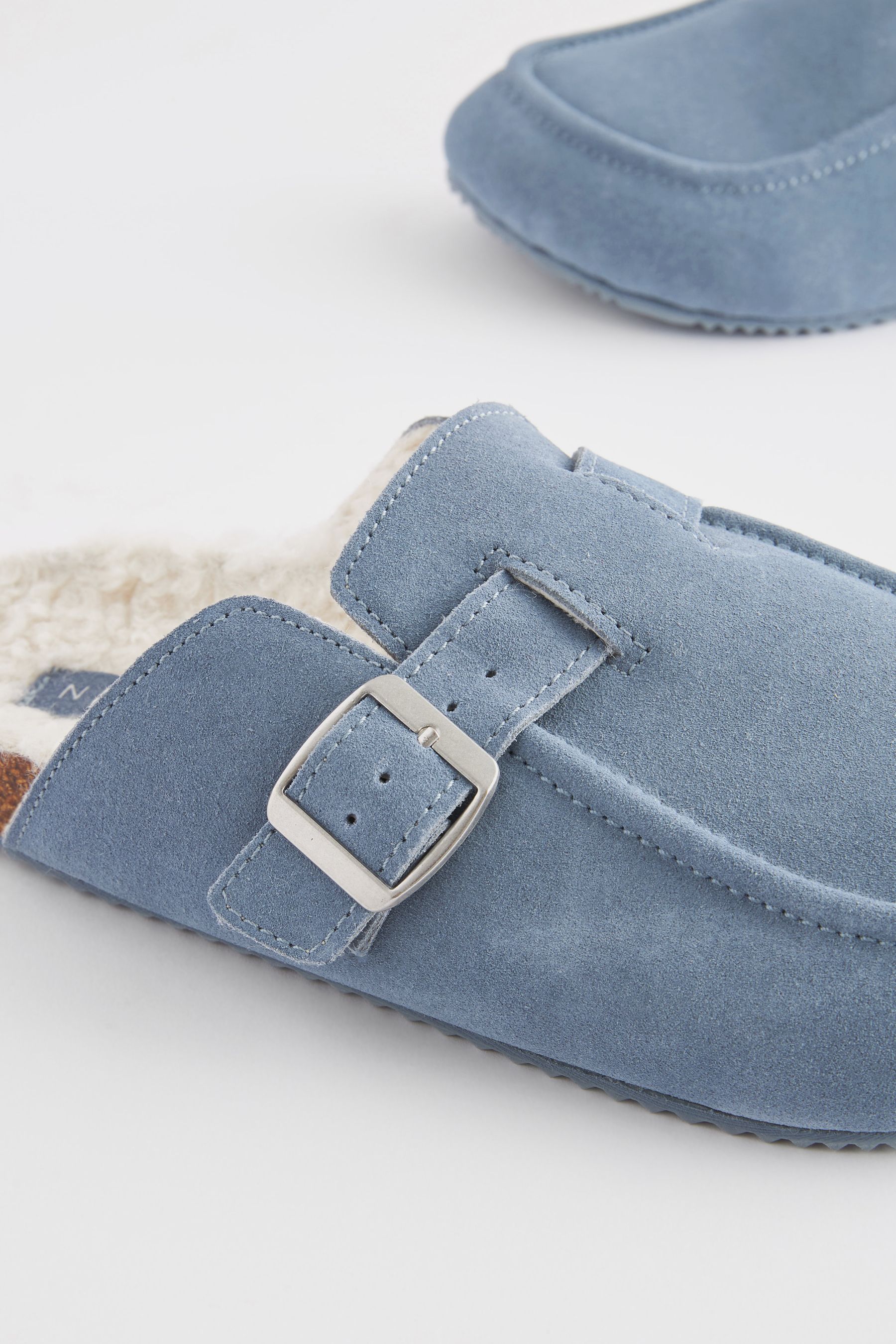 Blue suede mule sale
