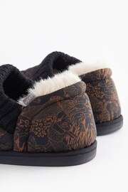 Black/Brown Quilted Shoot Slippers - Image 5 of 8